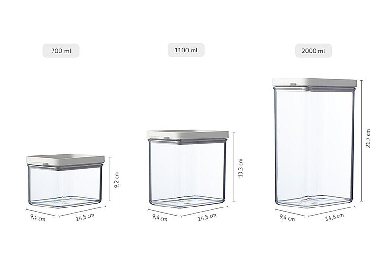 Mepal Omnia Storage Container Set, 3 Pieces - Nordic White - additional view 2