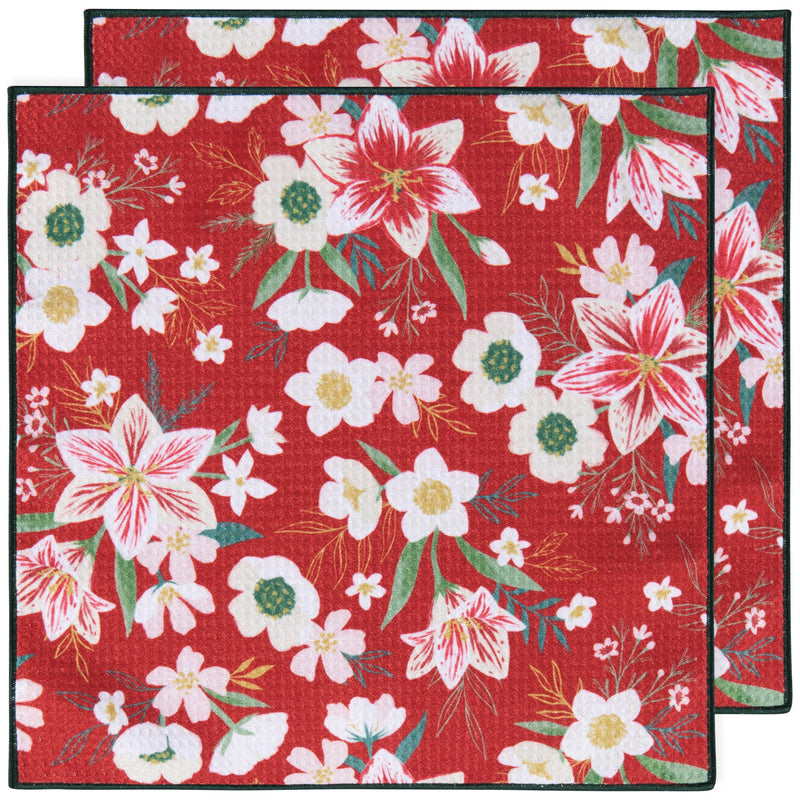 Now Designs - Amaryllis Christmas Recycled Microfibre Dishcloth