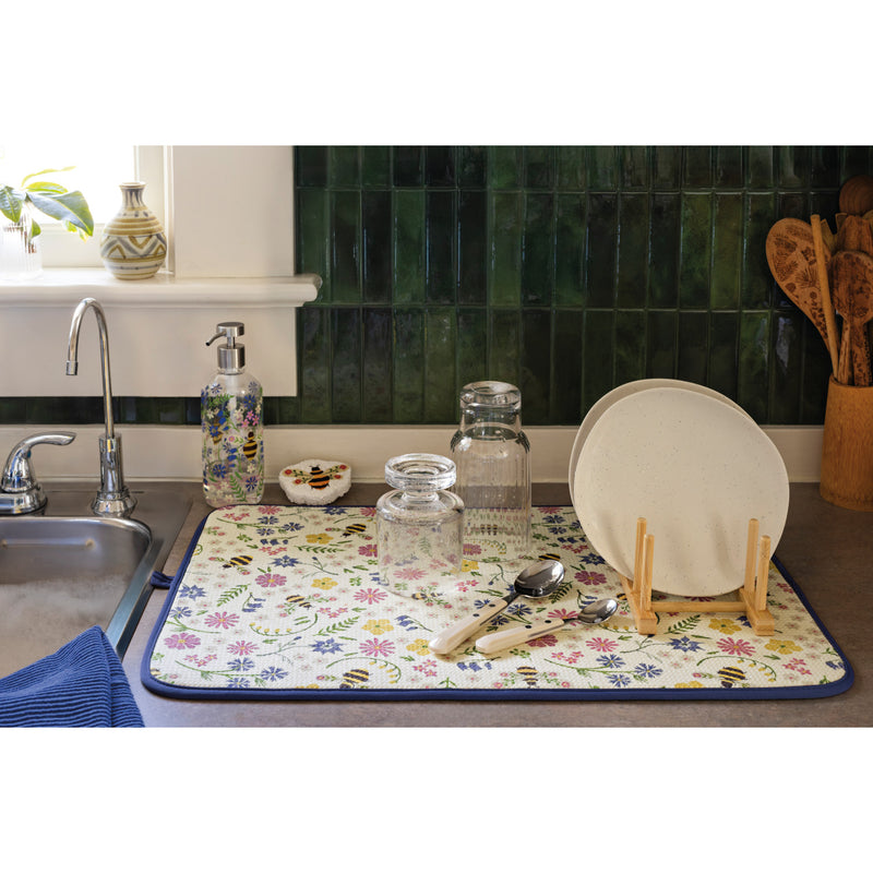 Danica Bee Garden Dish Drying Mat - lifestyle