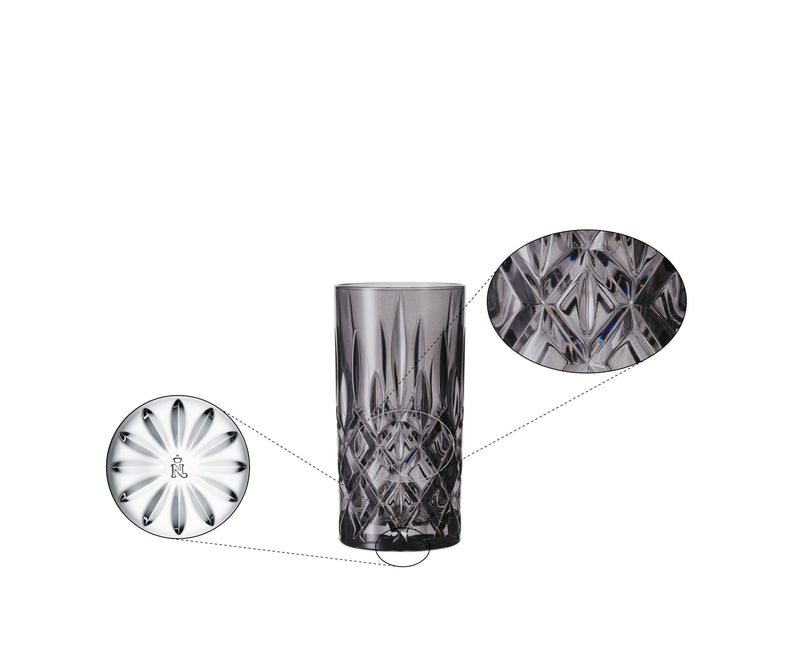 Nachtmann - NOBLESSE Long Drink - Smoke (Set of 2) | 6 Inch - Limolin 