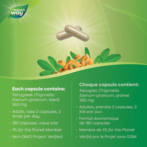 Nature's Way - Fenugreek 180 Cap - Limolin 