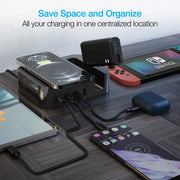 Naztech – Ultimate Charging Station Pro with 4,000 mAh Power Bank – Black – desktop organization