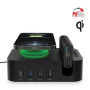 Naztech – Ultimate Charging Station Pro with 4,000 mAh Power Bank – Black – front charging station view