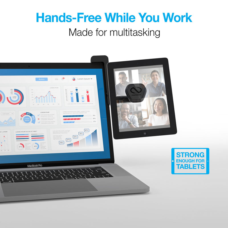 Naztech – MagBuddy Elite Magnetic Laptop Phone & Tablet Mount – Black – hands-free tablet viewing