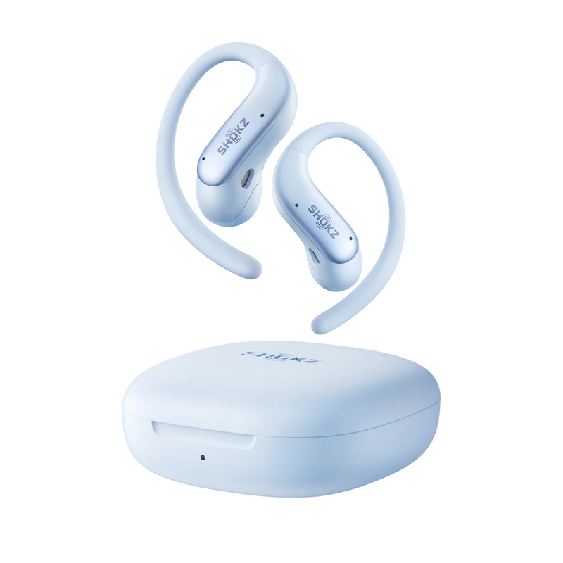 Shokz – OpenFit Air 2 Blue Bluetooth Headset Smart Mic Around Ear Air Conduction - OpenBass - Water Resistant IP54