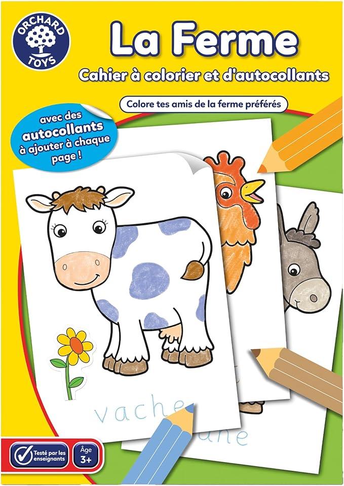 Orchard Toys - Cahier de coloriage et autocollants | La ferme
