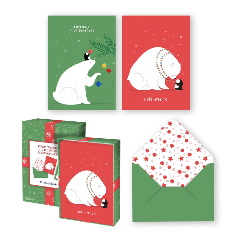 PBI ACN - CARTE NOEL ENS. DE 10 OURS POLAIRES 2024 - Limolin 