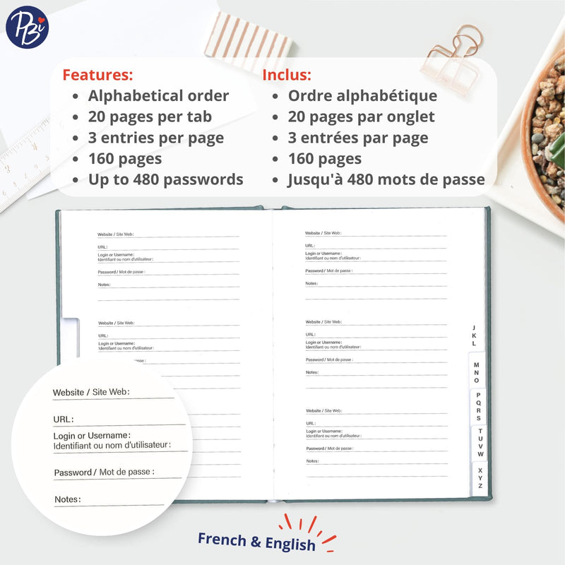 Pierre Belvedere - PASSWORD NOTEBOOK - MES M MOTS DE PASSE - Limolin 