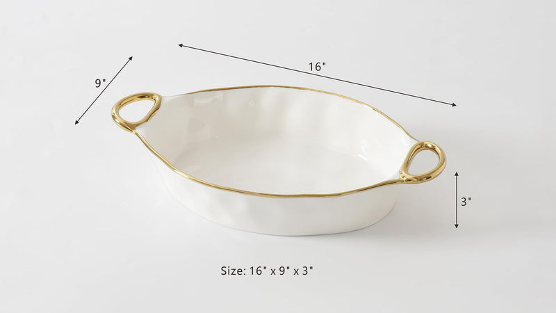 Pampa Bay - Golden Handles Oval Baking Dish - Limolin 