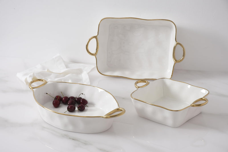 Pampa Bay - Golden Handles Oval Baking Dish - Limolin 