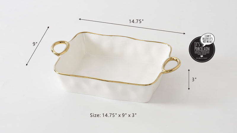Pampa Bay - Golden Handles Rectangular Baking Dish - Limolin 