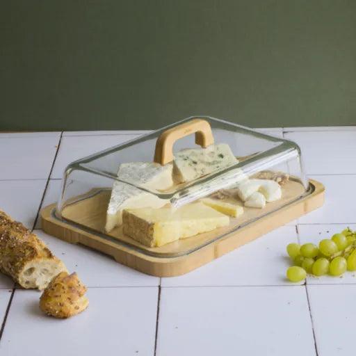Pebbly - Cheese Box Glass Lid/Bamboo Board - Limolin 