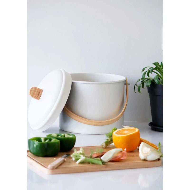 Pebbly - Compost Bin W/Charcoal Filter Cream 7L/7Q - Limolin 