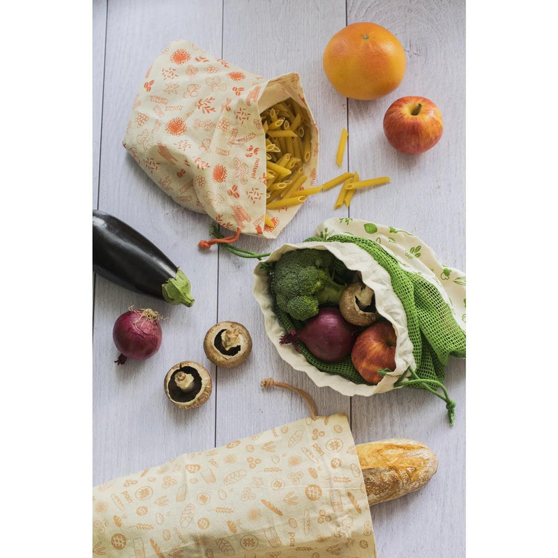 Pebbly - ORGANIC Food Bag Set 3/ST Assorted Assorted Sizes Cotton - Limolin 