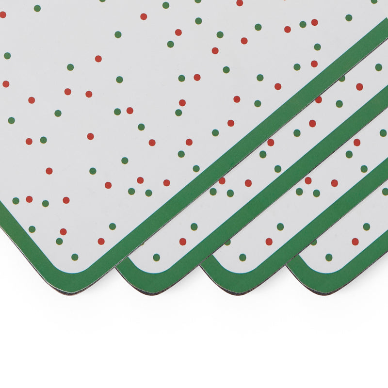 Pimpernel - Christmas Tree Polka Dot S/4 Mats 15.7" x 11.7" - Limolin 
