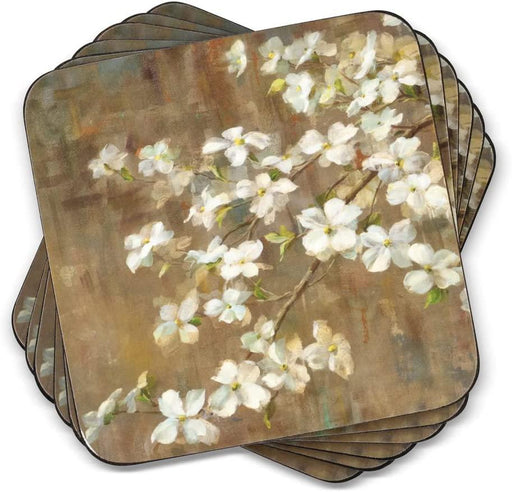 Pimpernel - Dogwood In Spring 6 Coasters | 4 x 4 Inches - Limolin 
