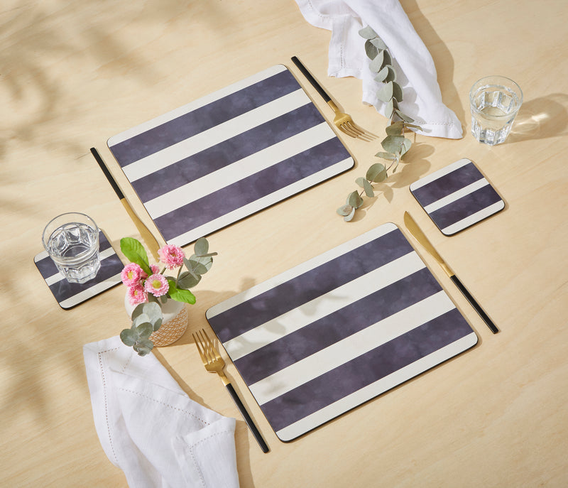 Pimpernel - MONO STRIPE COASTERS S/6 - 4" X 4" - Limolin 