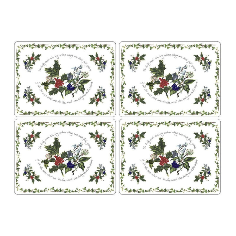 Pimpernel - The Holly and the Ivy Set of 4 Placemats | 15.7 x 11.7 Inches - Limolin 