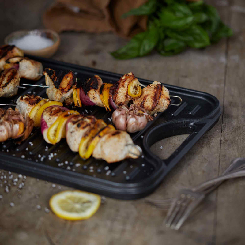 Victoria - Plaque de cuisson réversible en fonte - 47 × 25 cm