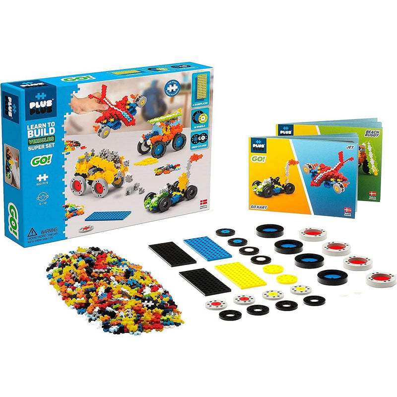Plus-Plus - Go! - Learn To Build - Vehicles Super Set - 800Pc - Limolin 