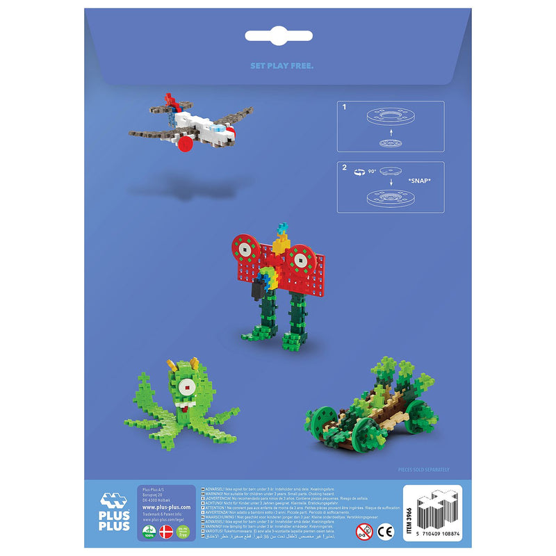 Plus-Plus - Small Baseplate And Wheel Mix - Blue Package - Limolin 
