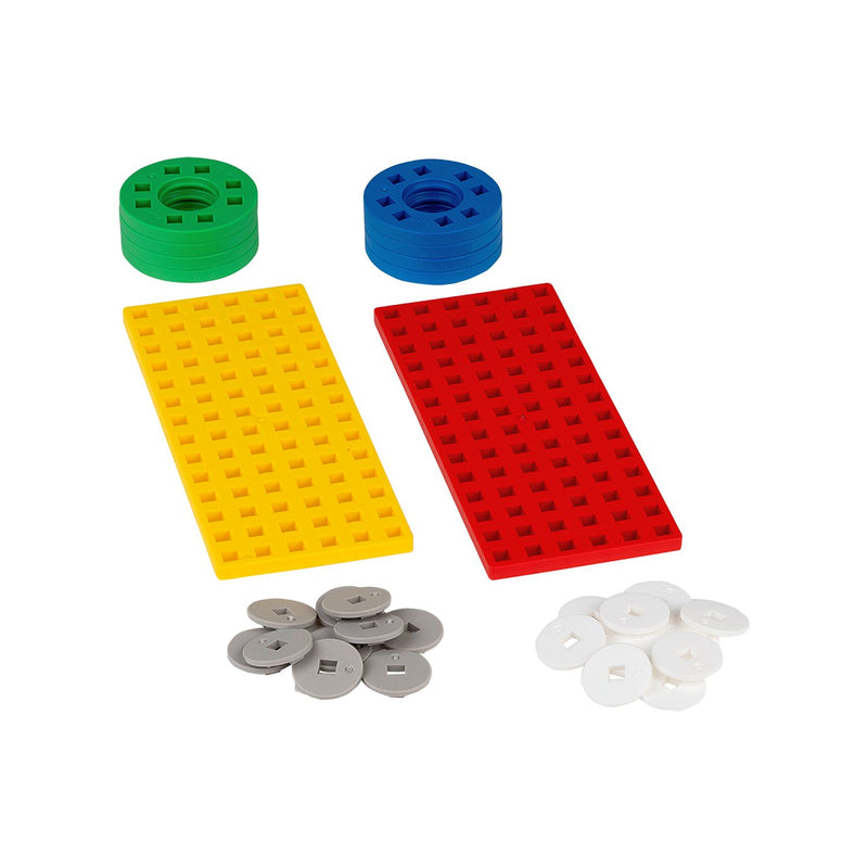 Plus-Plus - Small Baseplate And Wheel Mix - Blue Package - Limolin 