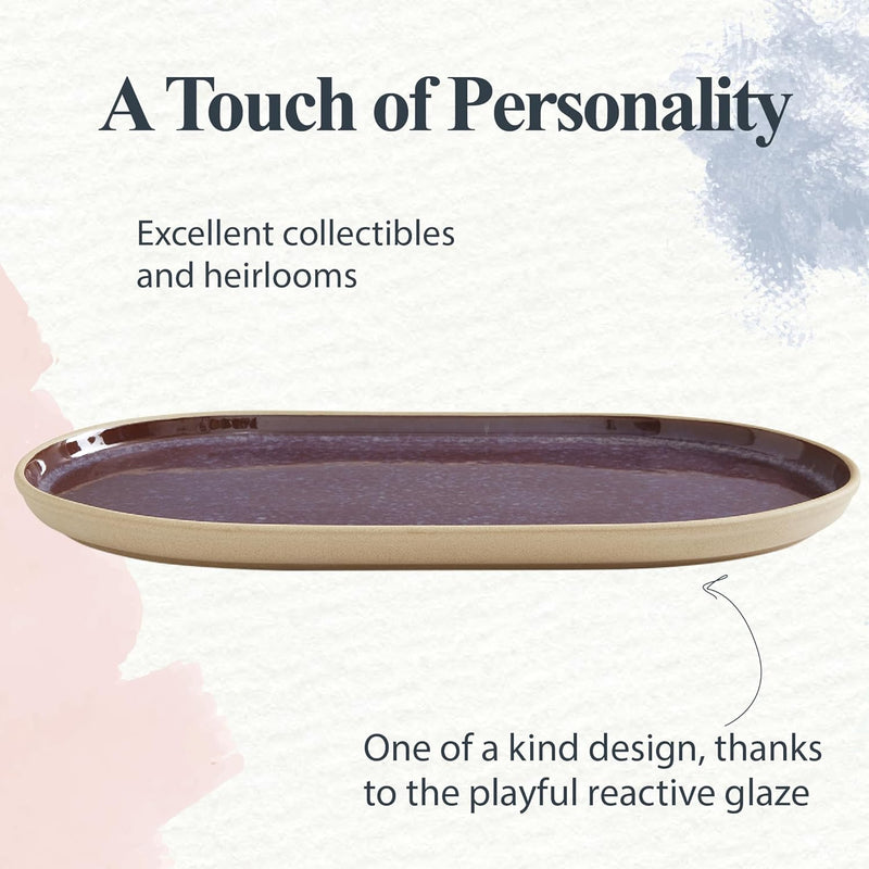 Portmeirion - Minerals Large Oval Platter - Amethyst | 13.7 in - Limolin 