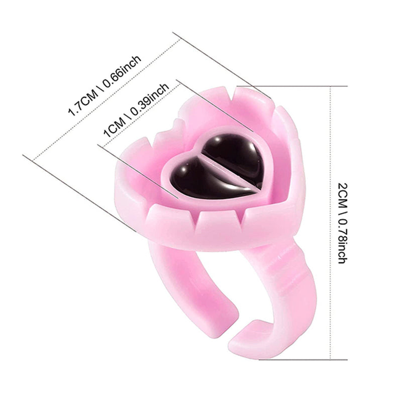 PremierLash - Heart Shape Blooming Adhesive Rings 100/Ea - Limolin 
