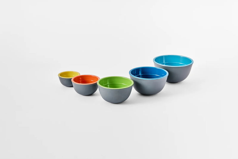 Prepara - Pinch Bowl Set 5Pc/St Two-Tone Grey Melamine - Limolin 