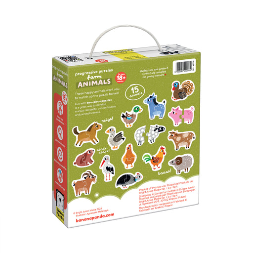 Banana Panda - PROGRESSIVE PUZZLES - FARM ANIMALS 30pc PUZZLE (18m+) - Limolin 