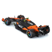 Bburago McLaren MCL38 Lando Norris #4 1:24 model kit – assembled car, rear three-quarter