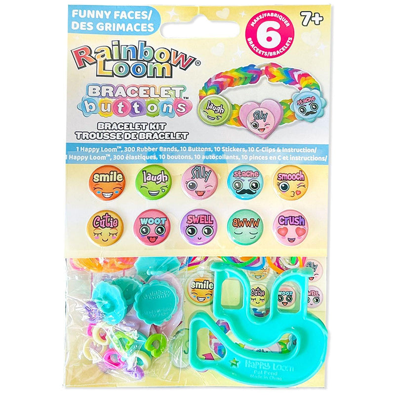 Rainbow Loom - Button Sticker Bracelet Kit - Funny Faces - Limolin 
