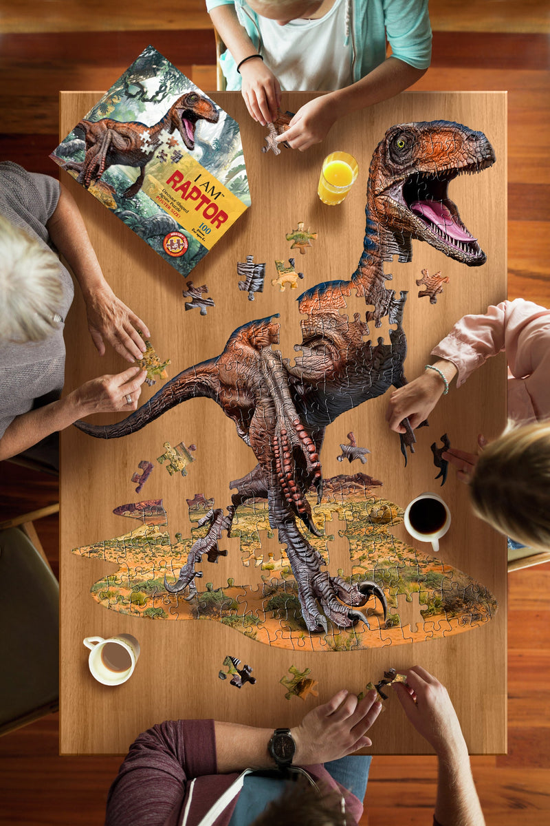 Madd Capp Puzzles – I Am Raptor Jigsaw Puzzle | 100 Pieces – lifestyle view