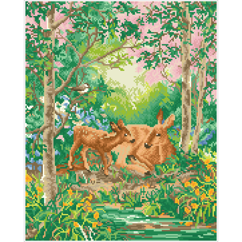 Doe & Her Fawn 49X59