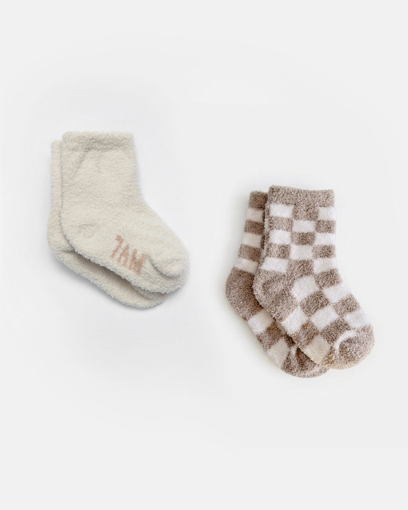 7AM Enfant - Chenille Socks - Checkers Two Pack