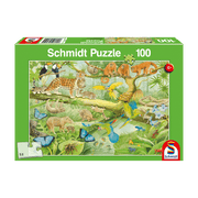 Schmidt Spiele - Puzzle - Animals In The Jungle (100-Piece Puzzle) - Limolin 