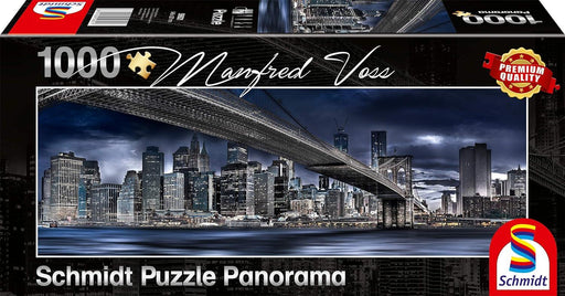 Schmidt Spiele - Puzzle - Panorama - Dark Night, New York - Manfred Voss (1000-Piece Puzzle) - Limolin 