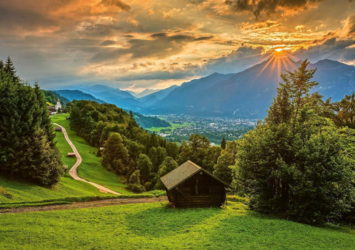 Schmidt Spiele - Puzzle - Sunset Over The Village of Wamberg (1500-Piece Puzzle) - Limolin 