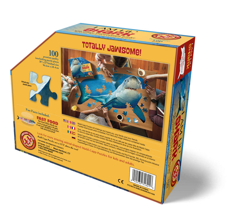Madd Capp Puzzles – I Am Lil' Shark Jigsaw Puzzle | 100 Pieces – back of packaging