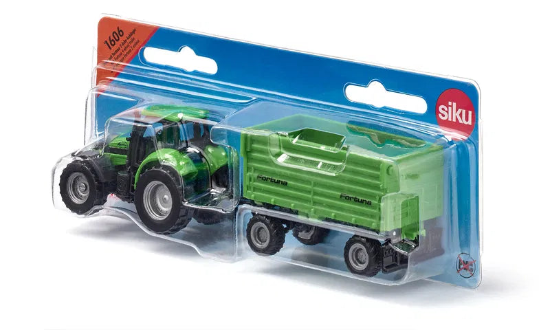 Siku - DEUTZ-FAHR WITH FORTUNA 4-WHEEL-TRAILER - Limolin 