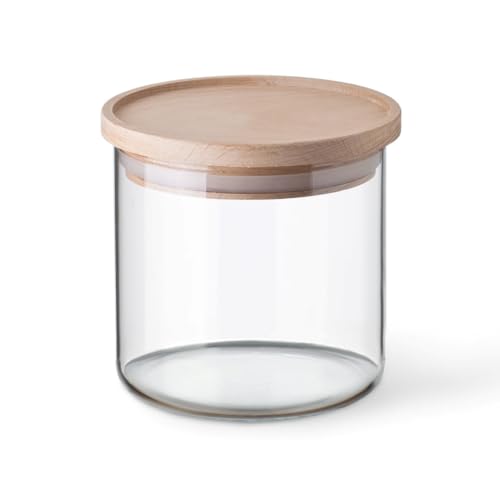 Simax - Glass Storage Jar with Beech Wood Lid 0.5L - Limolin 