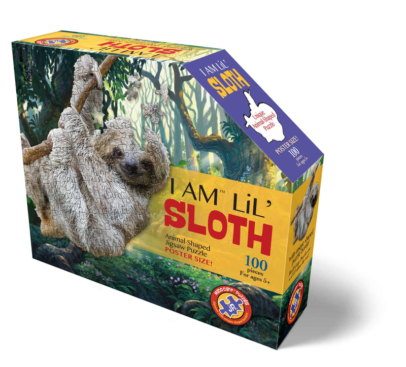 Madd Capp Puzzles – I Am Lil' Sloth Jigsaw Puzzle | 100 Pieces – front of packaging