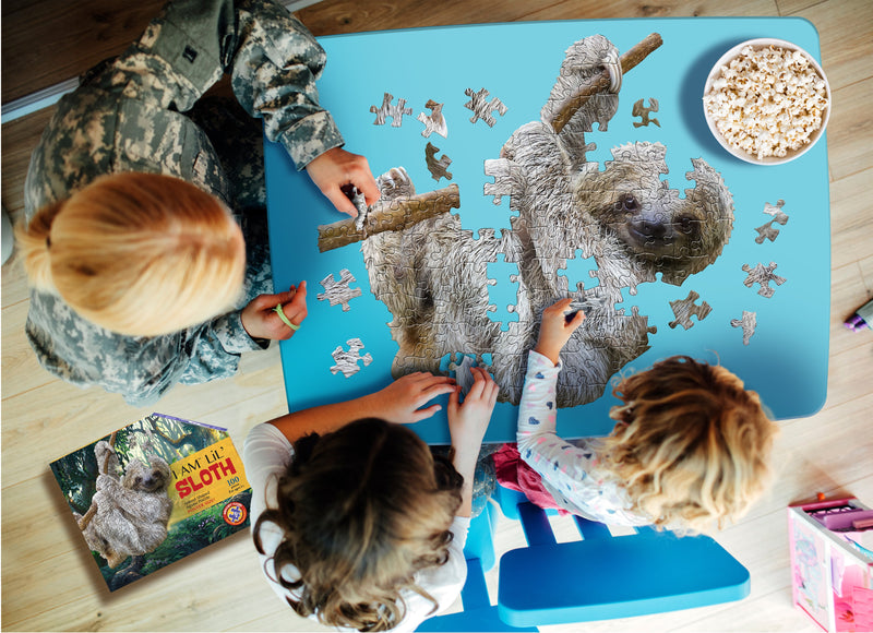 Madd Capp Puzzles – I Am Lil' Sloth Jigsaw Puzzle | 100 Pieces – lifestyle view