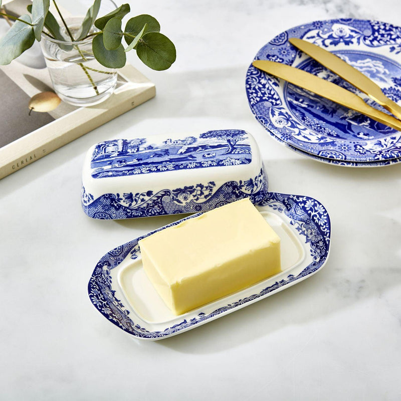 Spode - Blue Italian - Butter Dish - Limolin 