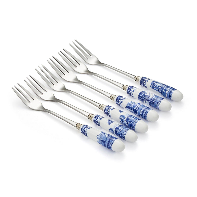 Spode - Blue Italian - Pastry Forks (Set of 6) - Limolin 