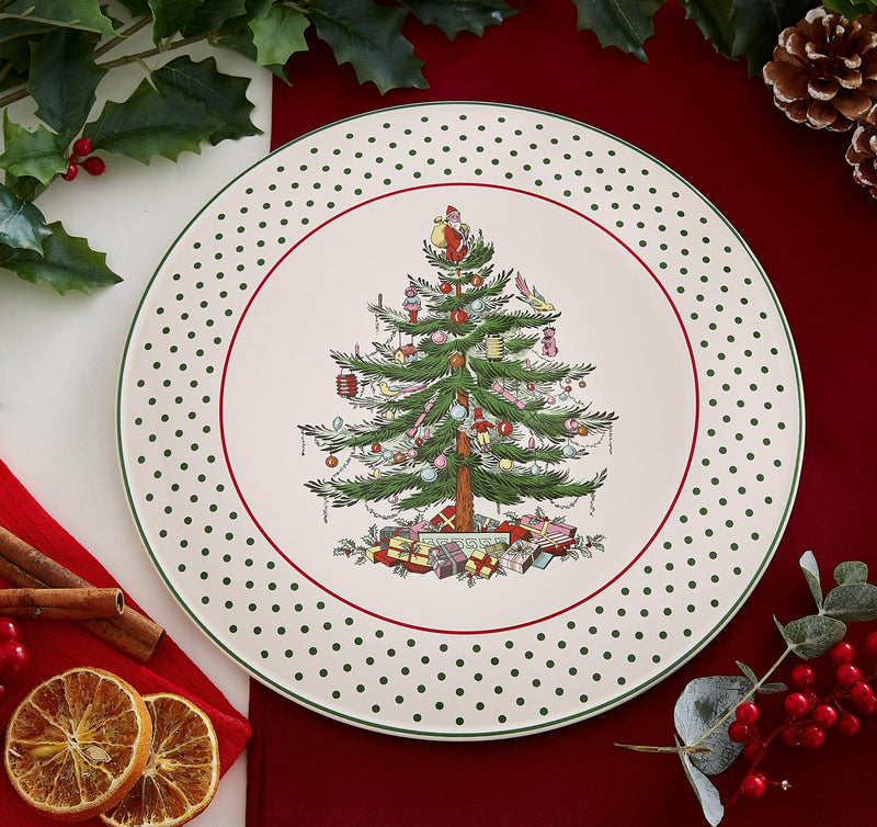 Spode - Christmas Tree - Polka Dot Cake Plate - Limolin 