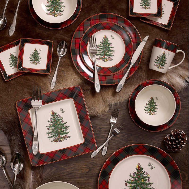 Spode - Christmas Tree - Tartan 105 inch Dinner Plate - Limolin 