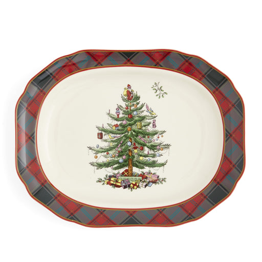 Spode - Tartan Rect Platter | 14 inch - Limolin 