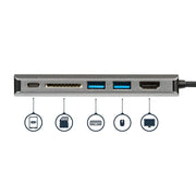StarTech - Adapter USB-C Multiport 6-in-1 - Silver - Limolin 
