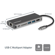 StarTech - Adapter USB-C Multiport 6-in-1 - Silver - Limolin 